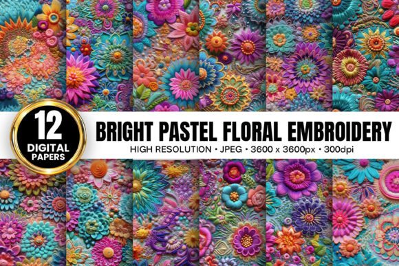 Bright Pastel Flowers Embroidery Pattern Review