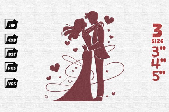 Design Review: Forever in Love Romantic Couple Embroidery