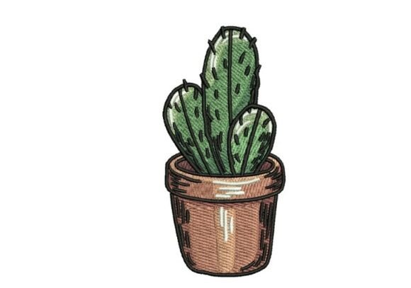 Reviewing the Potted Cactus Embroidery Design